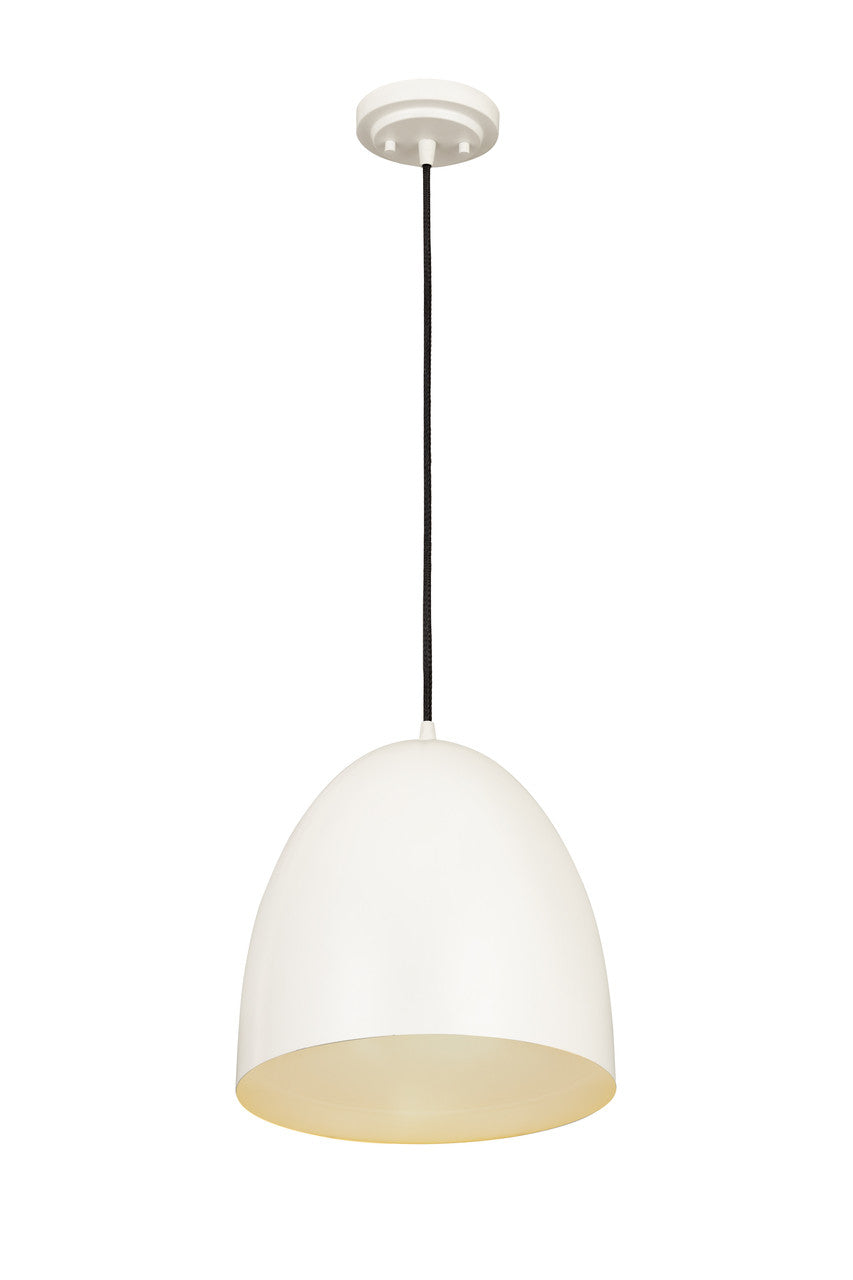 Z-Lite Z-Studio 1 Light Pendant in Satin White 6012P12-SWH