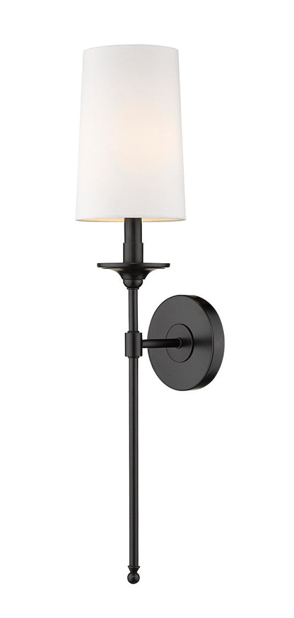 Z-Lite Emily 1 Light Wall Sconce in Matte Black 807-1S-MB