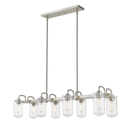 Z-Lite Delaney 8 Light Linear Chandelier in Brushed Nickel 471-8L-BN