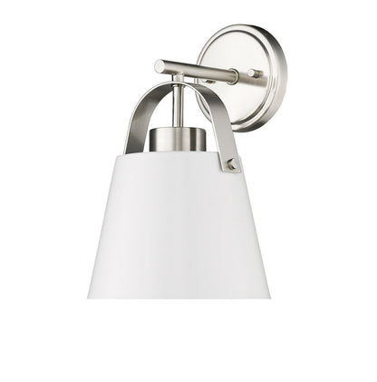 Z-Lite Z-Studio 1 Light Wall Sconce in Matte White + Brushed Nickel 726-1S-MW+BN