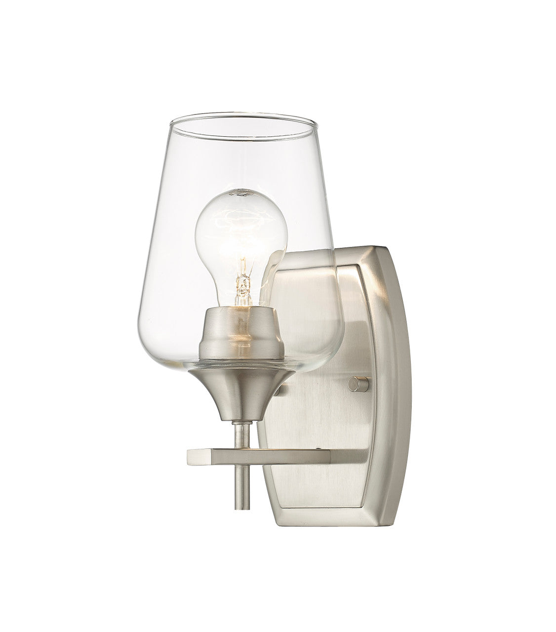 Z-Lite Joliet 1 Light Wall Sconce in Brushed Nickel 473-1S-BN