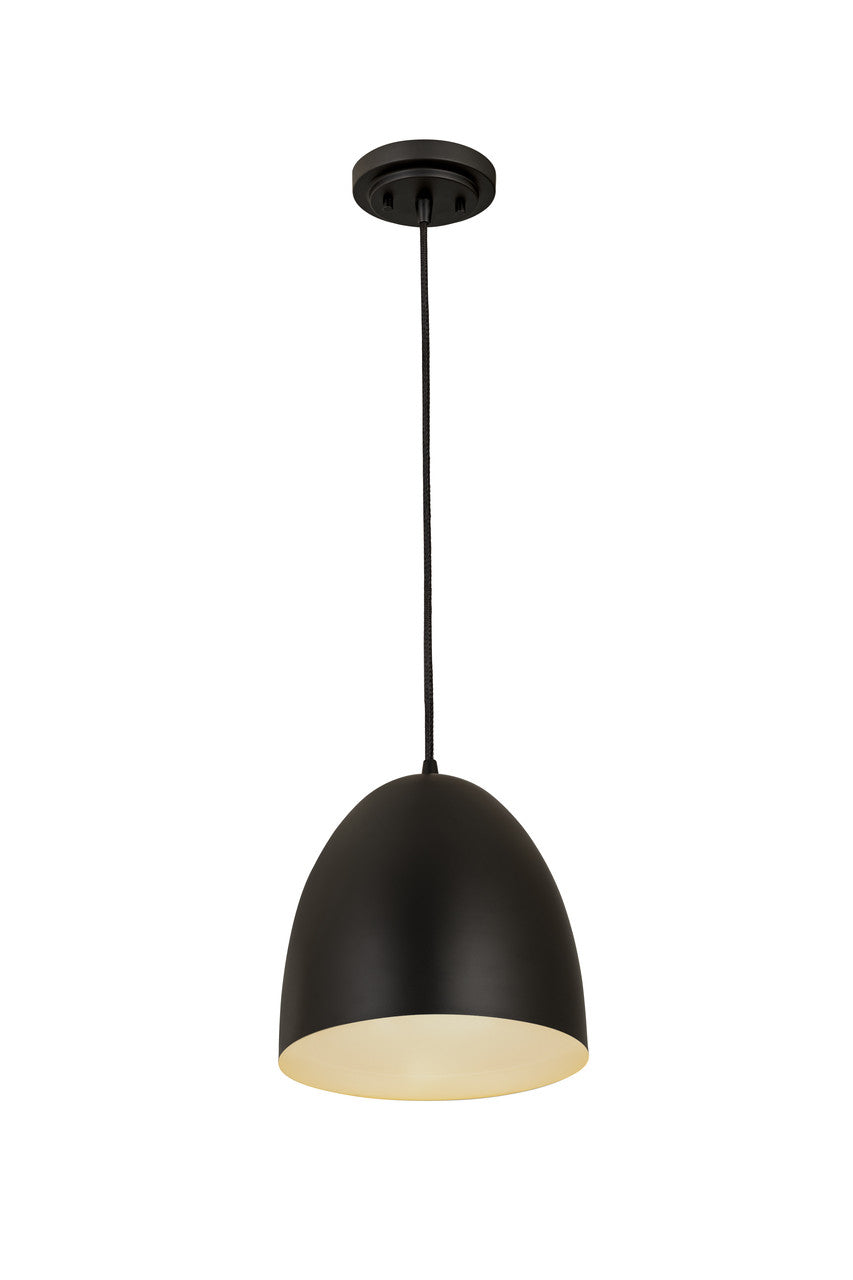 Z-Lite Z-Studio 1 Light Pendant in Satin Black 6012P9-SBK