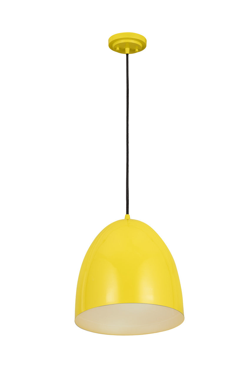 Z-Lite Z-Studio 1 Light Pendant in Yellow 6012P12-YEL