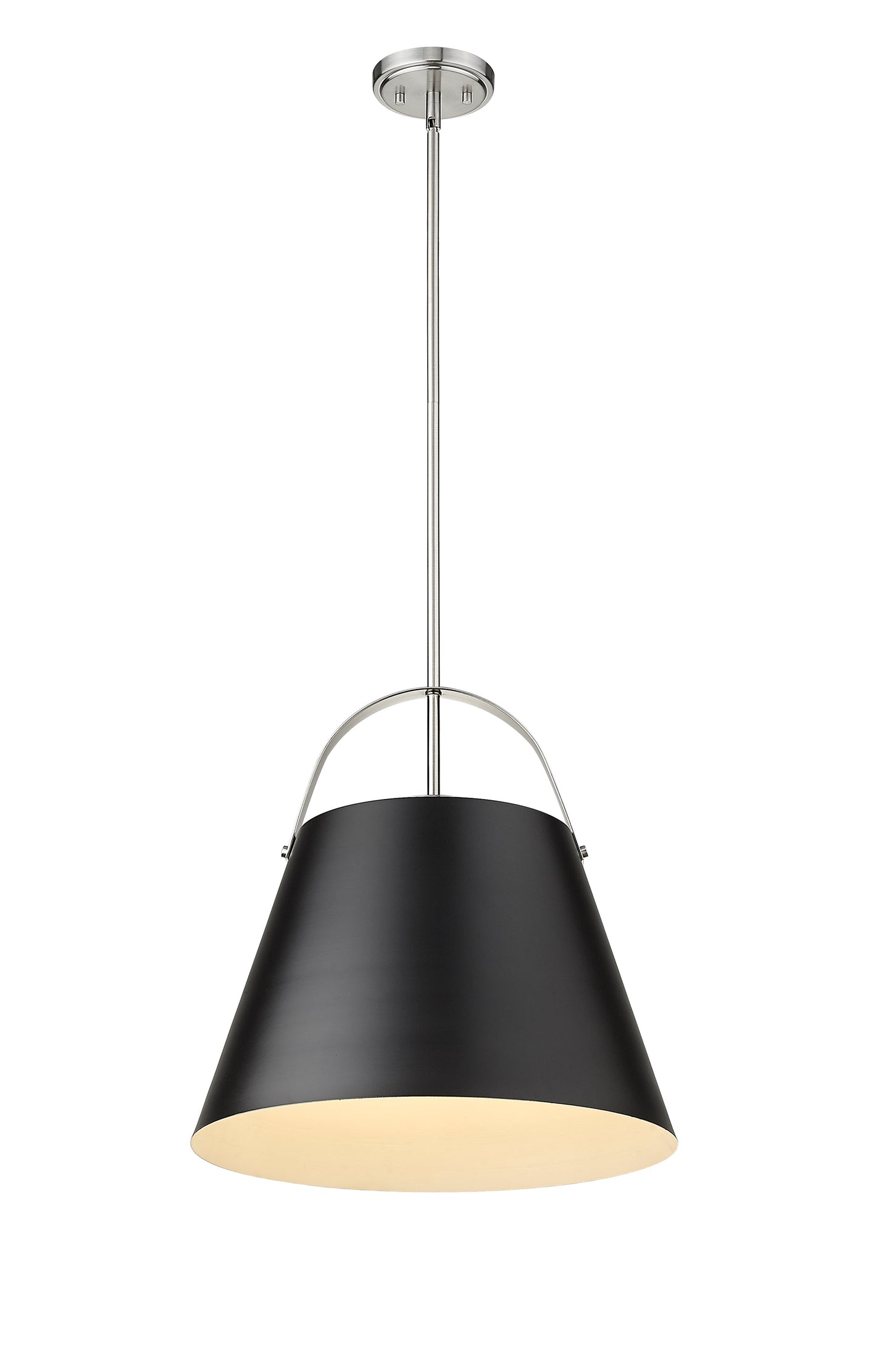 Z-Lite Z-Studio 1 Light Pendant in Matte Black + Brushed Nickel 726P18-MB+BN