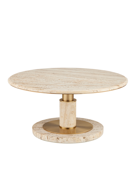 Currey & Co. Miles Travertine Cocktail Table 4000-0184