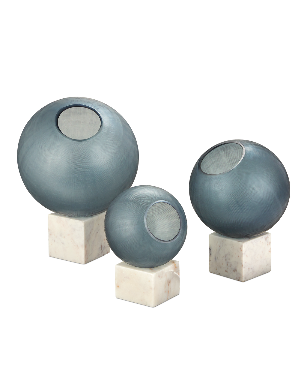 Currey & Co. Fresno Blue Orb Set of 3 1200-0900