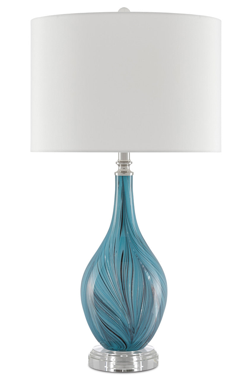 Currey & Co. Lupo Aqua Table Lamp 6000-0497