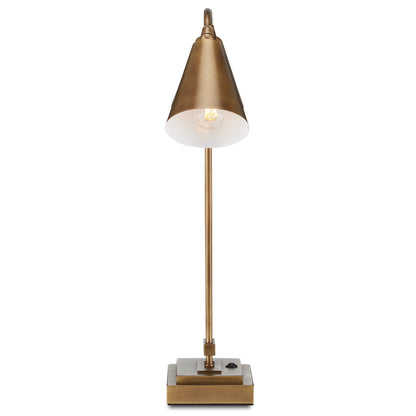 Currey & Co. Symmetry Brass Double Desk Lamp 6000-0784