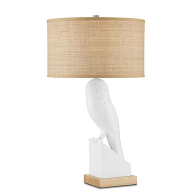 Currey & Co. Snowy Owl White Table Lamp 6000-0816