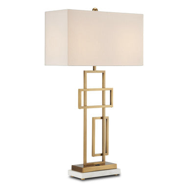 Currey & Co. Parallelogram Brass Table Lamp 6000-0834