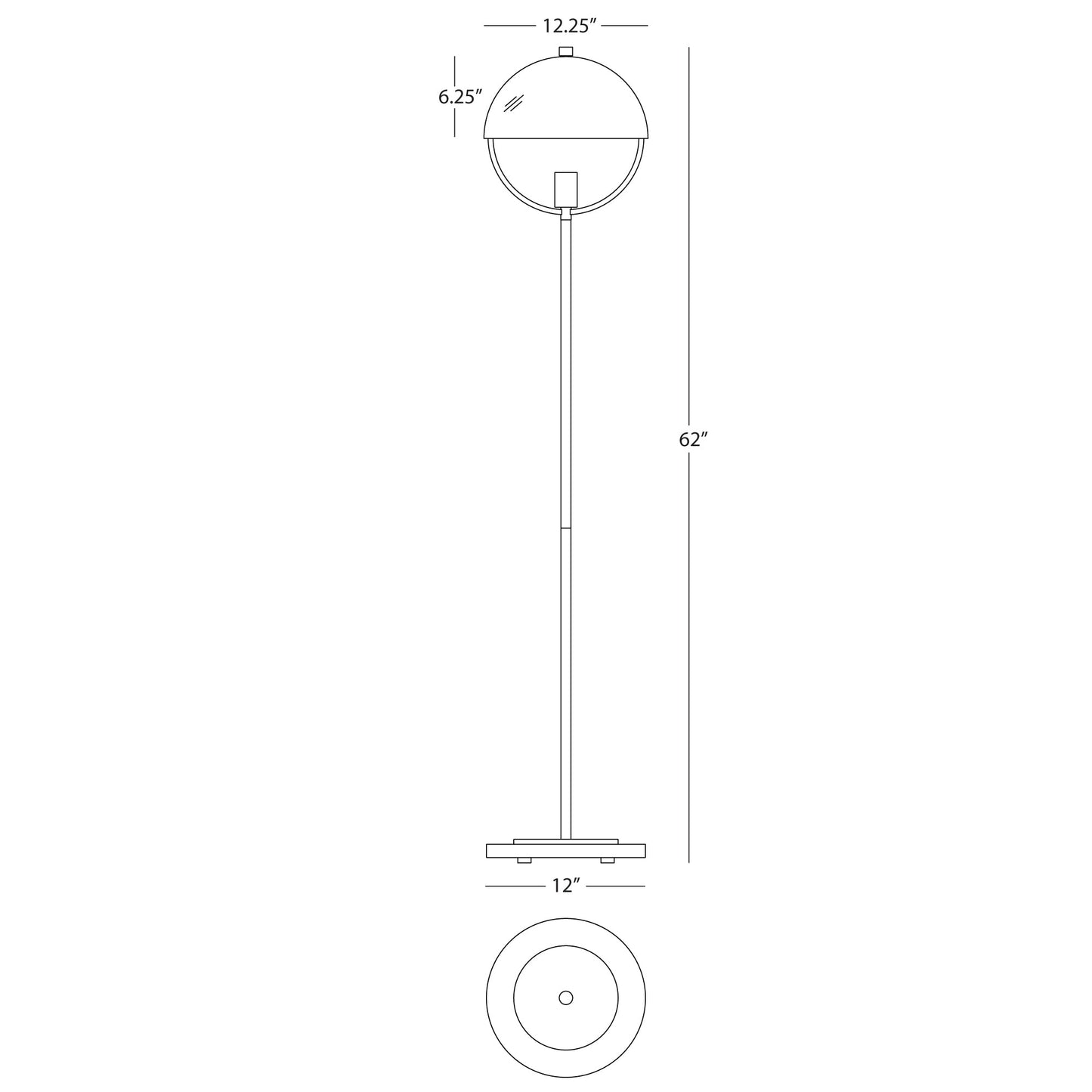 Robert Abbey  Michael Almodova Mavisten Edition Copernica Floor Lamp in LACQUERED BURNISHED BRASS 601