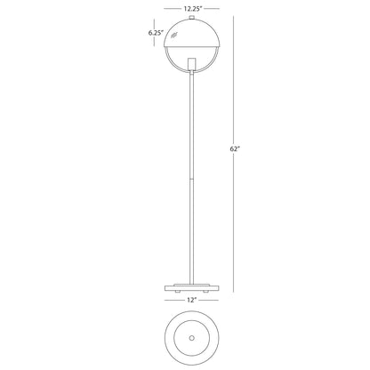 Robert Abbey  Michael Almodova Mavisten Edition Copernica Floor Lamp in LACQUERED BURNISHED BRASS 601