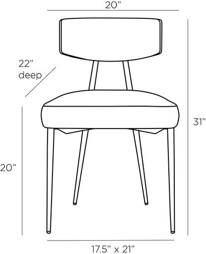 Arteriors Home Reynard Dining Chair in Grey Iron 6029