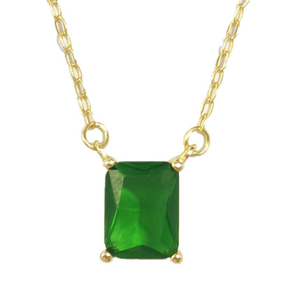 Dahlia S925 Sterling Silver Necklace Plated K Gold Emerald Zircon