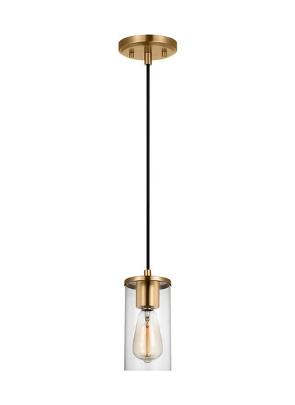 Visual Comfort Studio Sean Lavin Zire One Light Mini-Pendant in Satin Brass 6190301-848