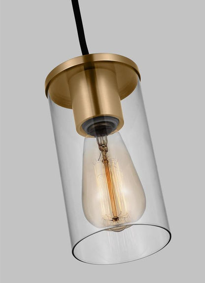 Visual Comfort Studio Sean Lavin Zire One Light Mini-Pendant in Satin Brass 6190301-848