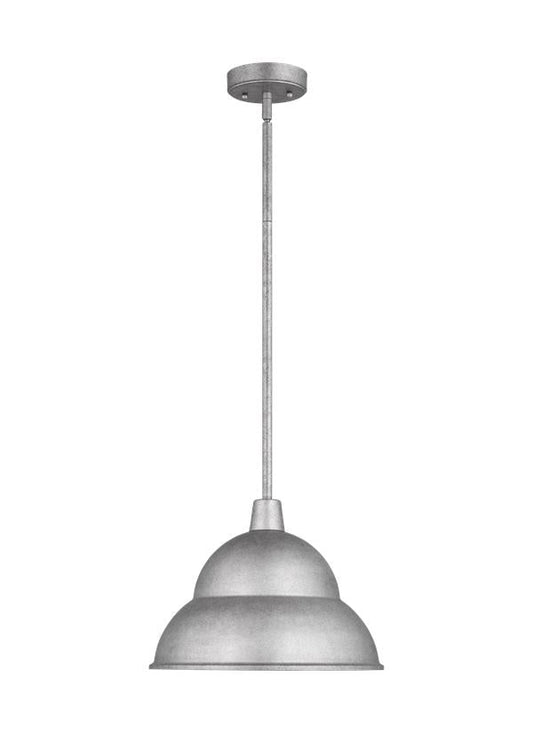 Visual Comfort Studio Sean Lavin Barn Light One Light Outdoor Pendant in Weathered Pewter 6236701-57