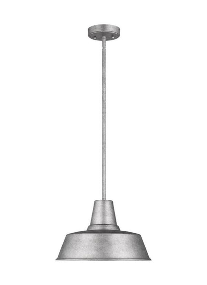 Visual Comfort Studio Sean Lavin Barn Light One Light Outdoor Pendant in Weathered Pewter 6237401-57