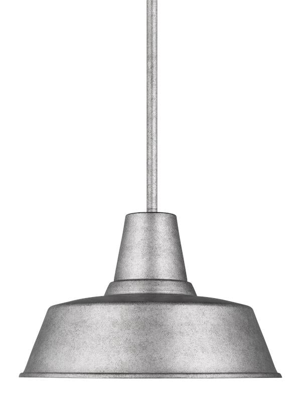 Visual Comfort Studio Sean Lavin Barn Light One Light Outdoor Pendant in Weathered Pewter 6237401-57