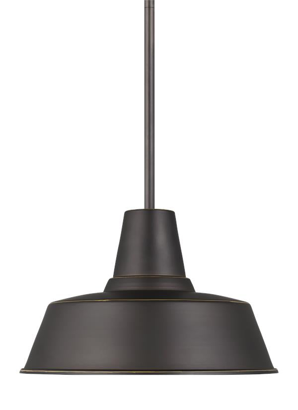 Visual Comfort Studio Sean Lavin Barn Light One Light Outdoor Pendant in Antique Bronze 6237401-71