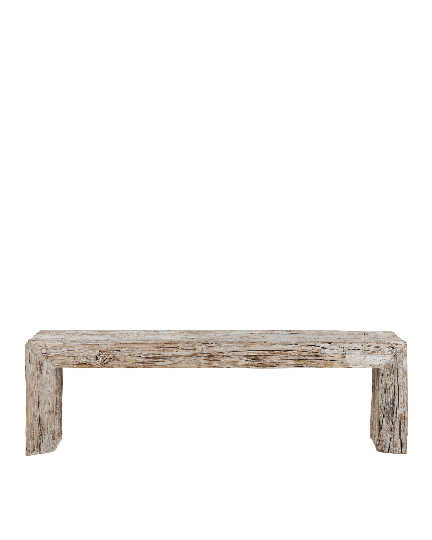 Currey & Co. Kanor Whitewash Bench 3000-0216