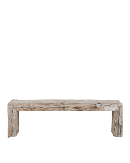 Currey & Co. Kanor Whitewash Bench 3000-0216