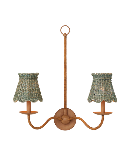 Currey & Co. Annabelle Light Teal Tapered Chandelier Shade 0900-0038