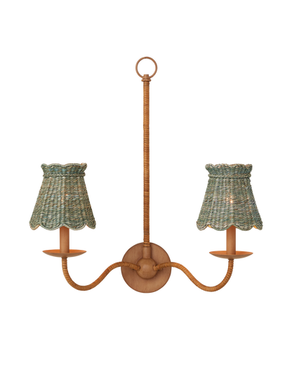 Currey & Co. Annabelle Light Teal Tapered Chandelier Shade 0900-0038