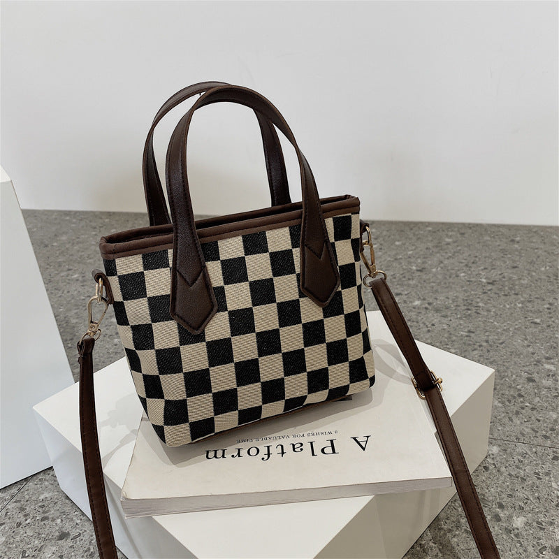 Dahlia Fashion Houndstooth Handbag and Shoulder Bag Checkerboard