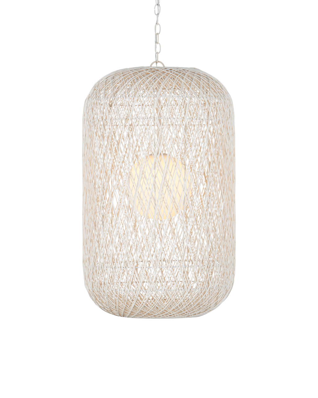 Currey & Co Cocoon Large Pendant in Cream/Vanilla/White 9000-1210