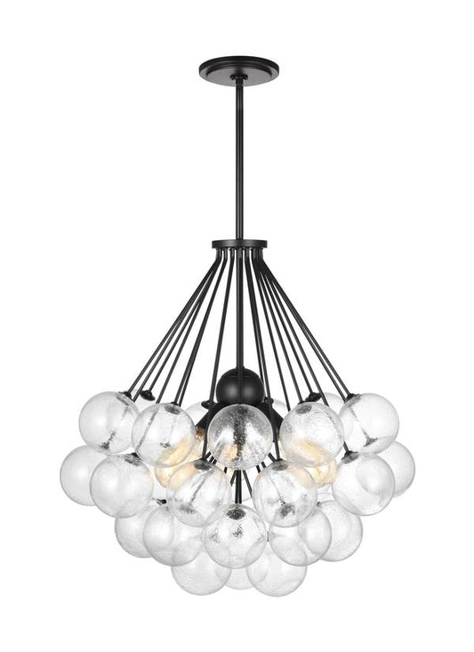 Visual Comfort Studio Sean Lavin Bronzeville Three Light Pendant in Midnight Black 6514303-112