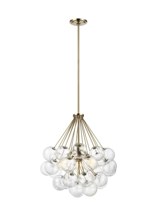 Visual Comfort Studio Sean Lavin Bronzeville Three Light Pendant in Satin Brass 6514303-848