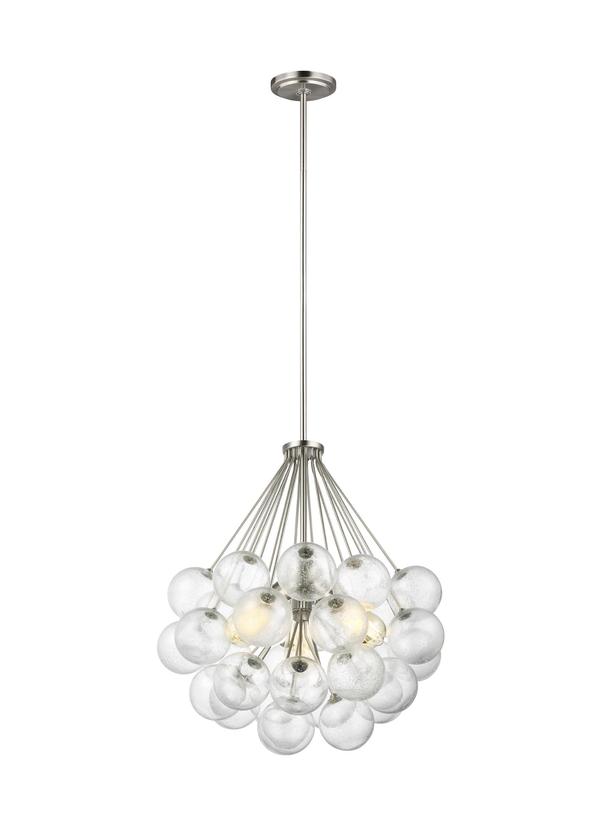 Visual Comfort Studio Sean Lavin Bronzeville Three Light Pendant in Brushed Nickel 6514303-962