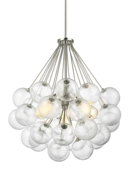 Visual Comfort Studio Sean Lavin Bronzeville Three Light Pendant in Brushed Nickel 6514303-962