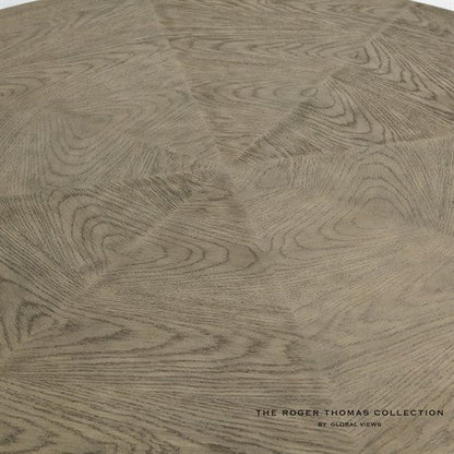 Global Views Titian Dining Table Grey Sandblasted Oak 60 inch Top The Roger Thomas Collection RT2015