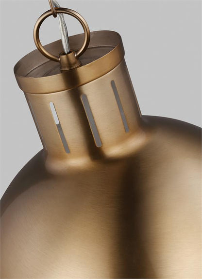 Visual Comfort Studio Thomas O'Brien Hanks One Light Medium Pendant in Satin Brass 6577101EN3-848