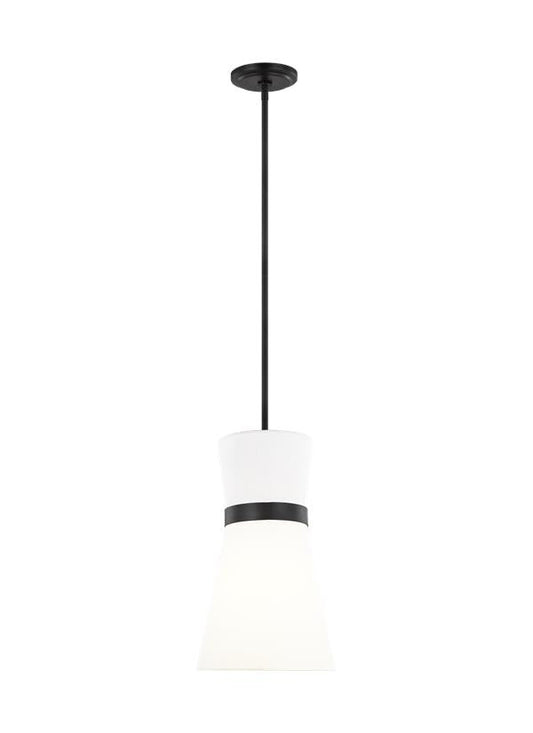 Visual Comfort Studio AERIN Clark One Light Pendant in Midnight Black 6590501-112