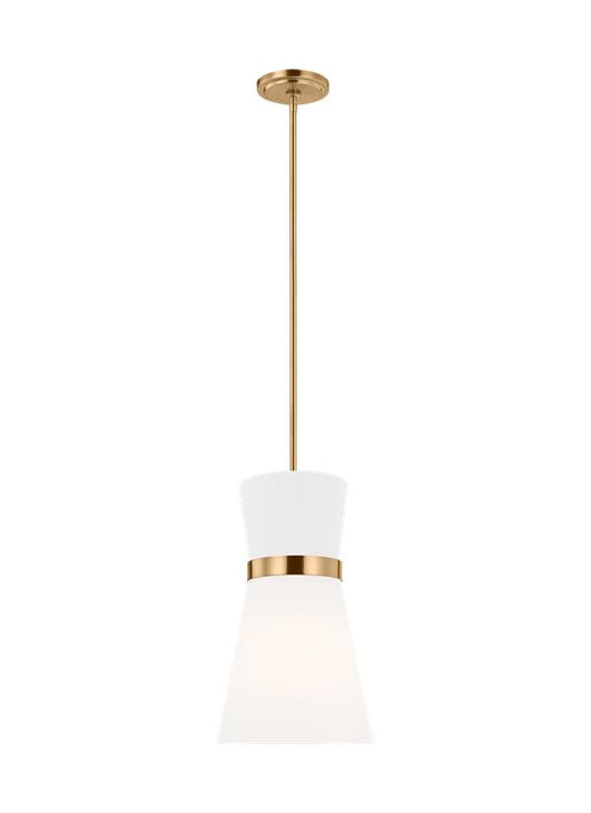 Visual Comfort Studio AERIN Clark One Light Pendant in Satin Brass 6590501-848