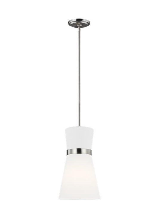 Visual Comfort Studio AERIN Clark One Light Pendant in Brushed Nickel 6590501-962