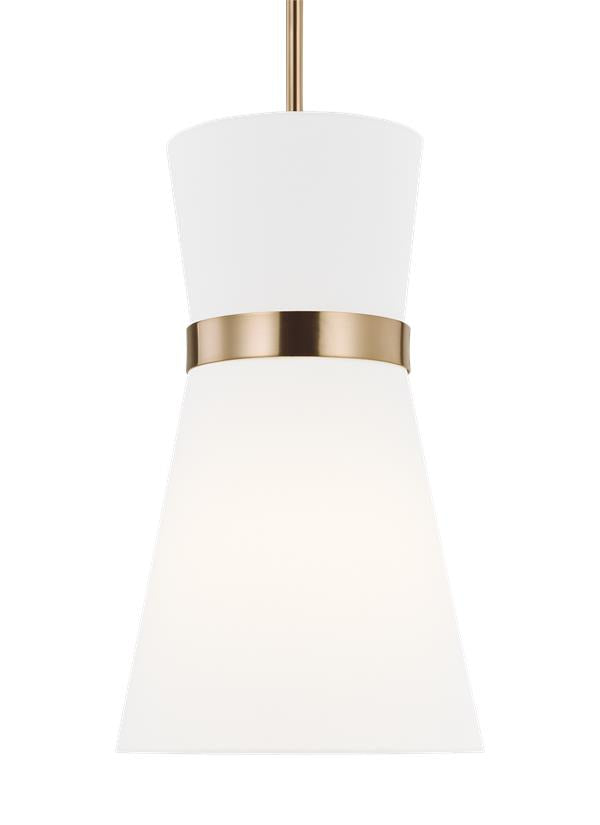 Visual Comfort Studio AERIN Clark One Light Pendant in Satin Brass 6590501EN3-848