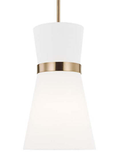 Visual Comfort Studio AERIN Clark One Light Pendant in Satin Brass 6590501EN3-848