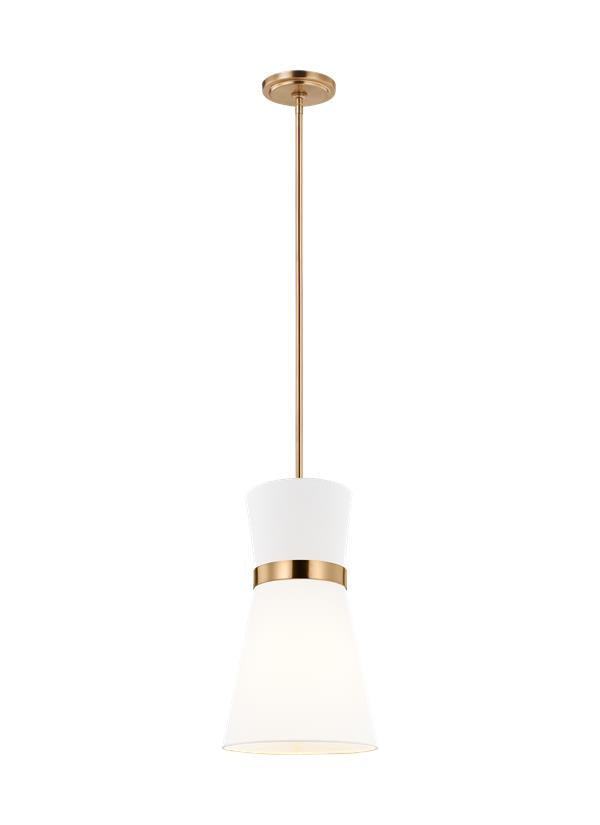 Visual Comfort Studio AERIN Clark One Light Pendant in Satin Brass 6590501EN3-848