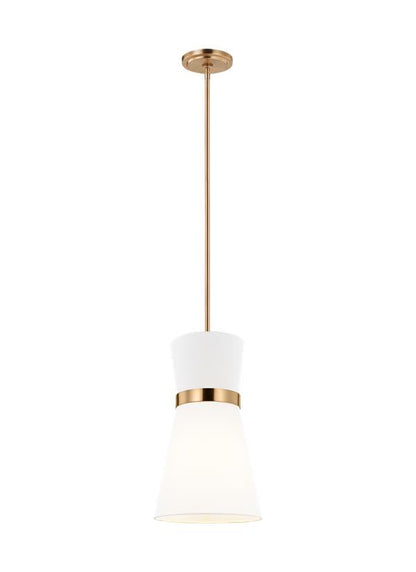 Visual Comfort Studio AERIN Clark One Light Pendant in Satin Brass 6590501EN3-848