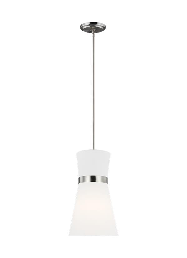 Visual Comfort Studio AERIN Clark One Light Pendant in Brushed Nickel 6590501EN3-962