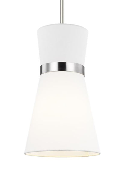 Visual Comfort Studio AERIN Clark One Light Pendant in Brushed Nickel 6590501EN3-962