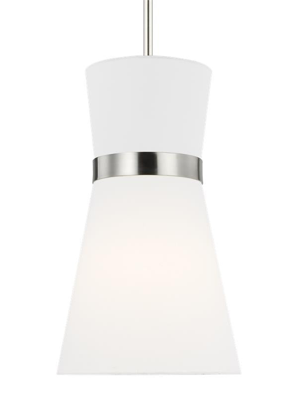 Visual Comfort Studio AERIN Clark One Light Pendant in Brushed Nickel 6590501EN3-962