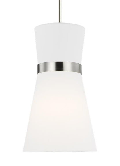 Visual Comfort Studio AERIN Clark One Light Pendant in Brushed Nickel 6590501EN3-962