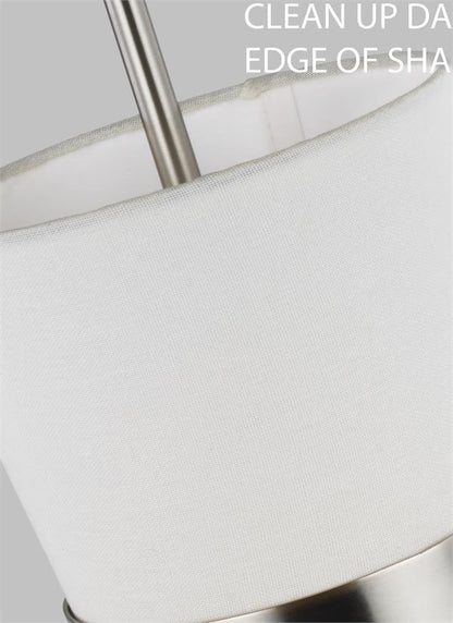 Visual Comfort Studio AERIN Clark One Light Pendant in Brushed Nickel 6590501EN3-962