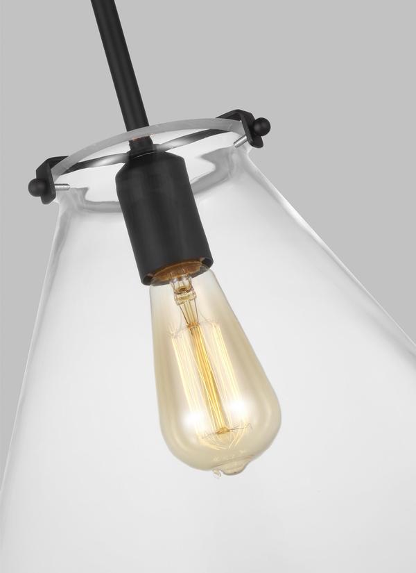 Visual Comfort Studio Thomas O'Brien Kate One Light Cone Pendant in Midnight Black 6592101-112