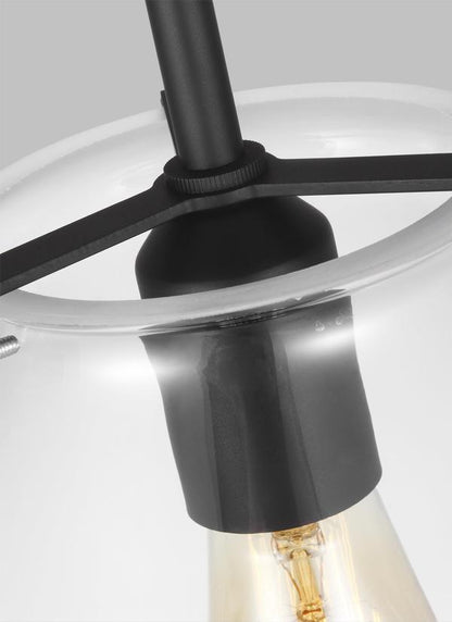 Visual Comfort Studio Thomas O'Brien Kate One Light Cone Pendant in Midnight Black 6592101-112